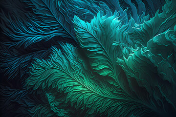 Fototapeta na wymiar Blue and green texture background. Underwater. Wavy. Generative Ai 