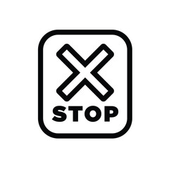 Obraz premium stop sing, icon, line, vector, illustration, design, logo, template, flat, trendy,collection