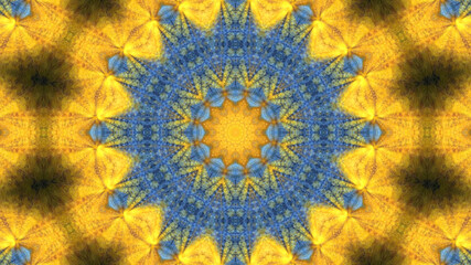 Colorful relaxing mandala pattern for background, fabric, wrap, surface, web and print design. Looks like sun and sky.