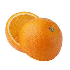 fresh orange fruit isolated on a transparent background