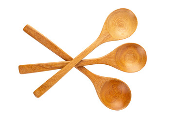Wooden spoon isolated isolated on a transparent background.