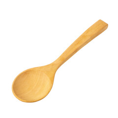 Wooden spoon isolated isolated on a transparent background.