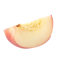Half and Slice Nectarine fruit isolated on alpha background.