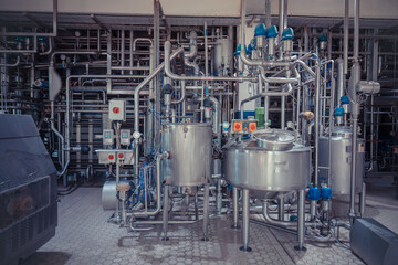 Stainless steel  reservoirs pipes, tanks for the modern milk