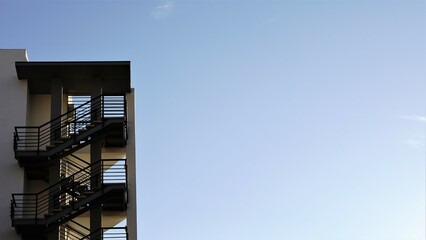 stairs on the facade against the sky