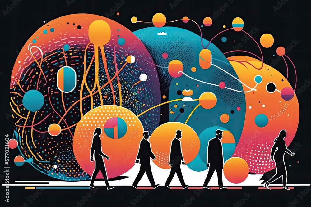 Poster the integration of big data in design, social network globalization, or business. technology represe