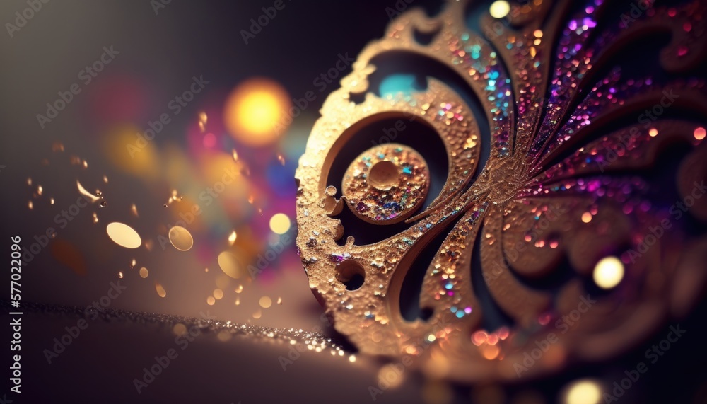Poster a close up of a fancy object with a lot of sparkles on it's surface ornamental a 3d render kinetic a