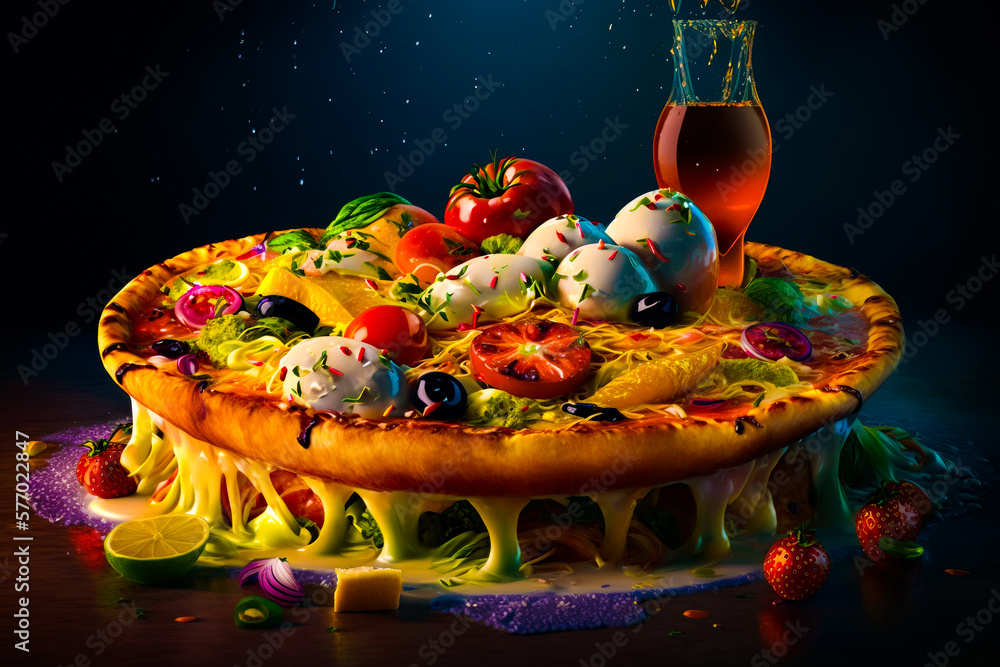 Poster cake with lot of toppings on top of it. generative ai.
