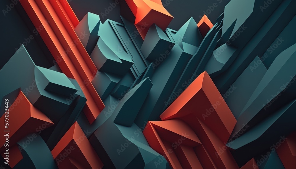 Poster a very colorful abstract artwork with a red and blue color scheme on it's surface c4d a 3d render ge