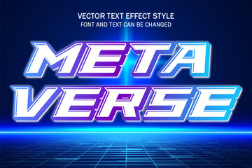 metaverse virtual reality typography 3d editable text effect style lettering template background