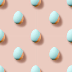 Seamless Easter Eggs Pattern in 3D minimalist concept