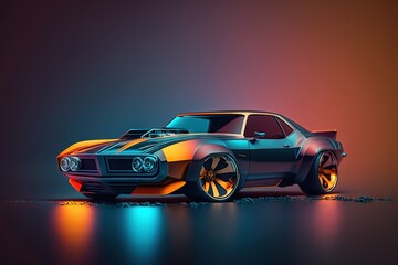 supercar, tuning cars in the style of hot wheels and rocket league, generative ai - obrazy, fototapety, plakaty