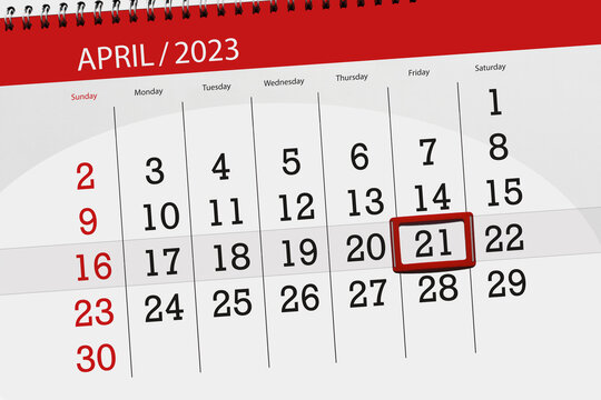 Calendar 2023, deadline, day, month, page, organizer, date, april, friday, number 21