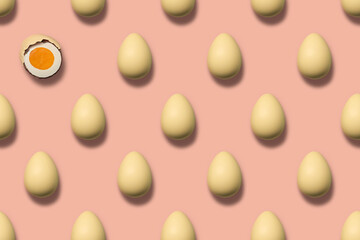 Seamless Egg Pattern in 3D minimalist concept