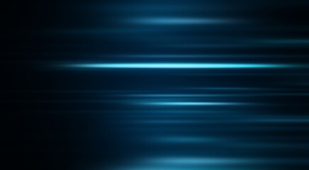 Luxurious background of technology neon light blue beige lines blur on dark background.