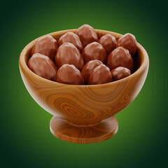 Premium Ramadan dates icon 3d rendering on isolated background