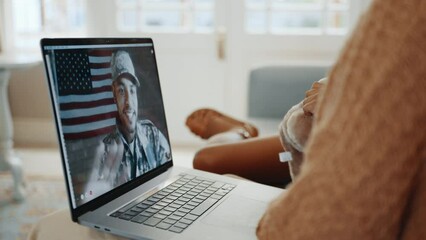 Patriotic family: Dad video calls his wife and children during his military deployment - Powered by Adobe