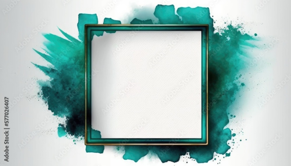 Aufkleber a green frame with a white background and a green spot in the middle of it paper texture an abstract