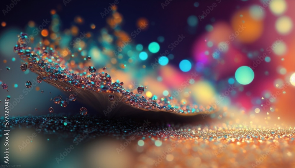 Aufkleber a blurry photo of a colorful background with bubbles and bubbles on it with a blur particles a micro