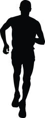 back man runner athlete running vector illustration