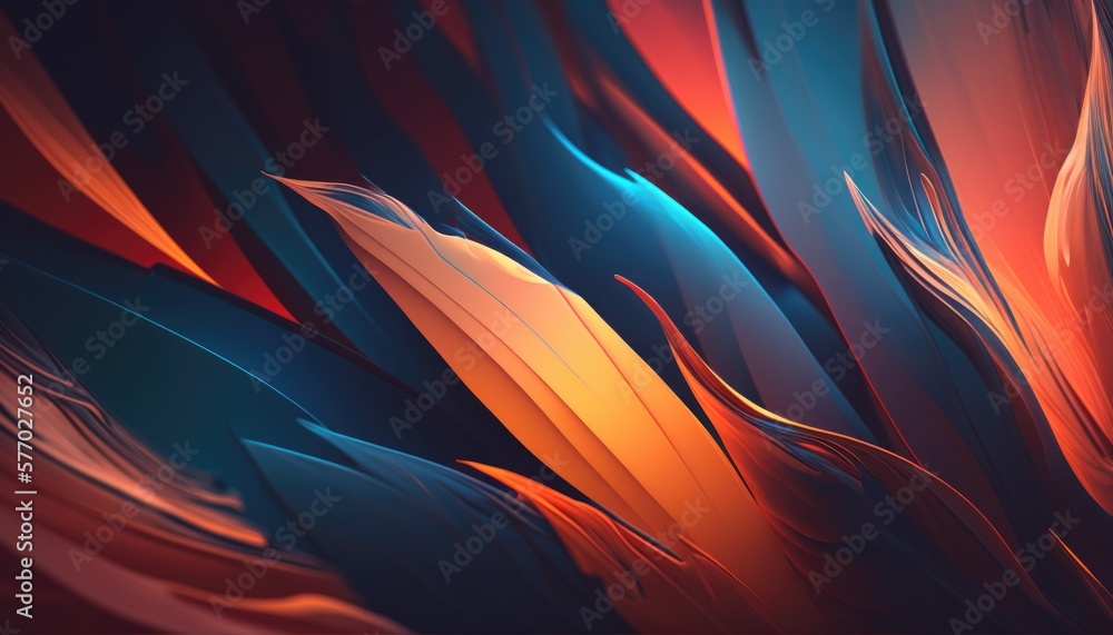 Aufkleber a colorful abstract background with a red orange and blue design on it's side cinema 4 d a 3d render