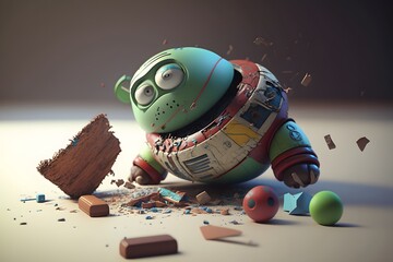 broken toy created using AI Generative Technology