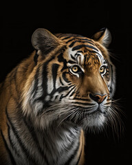 Obraz premium Generated photorealistic upright portrait of a tiger 
