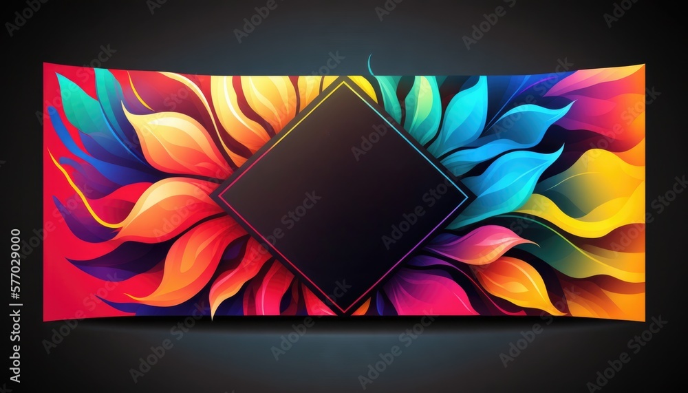 Poster a colorful abstract background with a diamond in the center of the image and a black diamond in the 