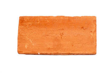 Red brick building construction materials. isolated on white background