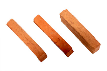 Red brick building construction materials. isolated on white background
