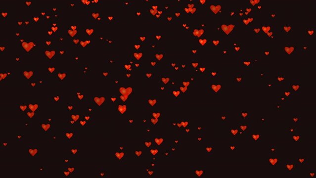 Confetti Hearts Falling down Emoji reactions animation on Alpha channel. flying hearts suitable for valentines day, birthday party, anniversary party, social media. Heart confetti Motion graphics.