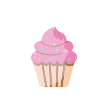 vector icon cupcake cartoon illustration for banner, card, poster