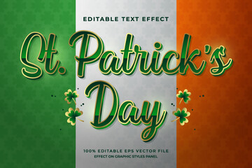 decorative editable st patricks day text effect vector design