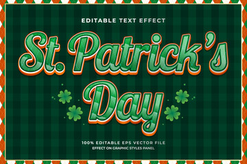 decorative editable st patricks day text effect vector design