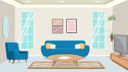 modern living room with sofa