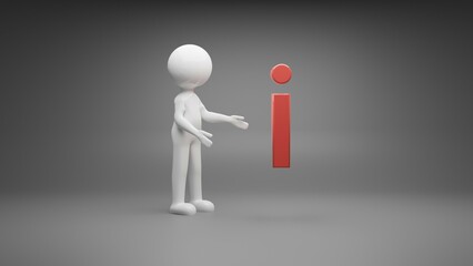 3d person with letter