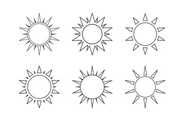 Sun Icon Outline Vector. Simple minimal modern design.