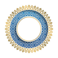 Islamic design circle background with morocco ornament pattern