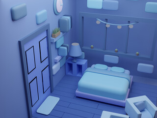 Room, sofa, chair, home, table, hotel, cartoon, 3D, background 