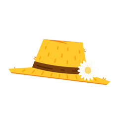 Farmer hat on white background. Peasant hat vector.