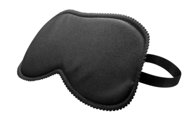Black sleeping eye mask cut out