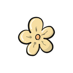 cute hand drawn flower, cherry blossom drawing. PNG spring and gardening doodle, clip art, sticker, etc. 