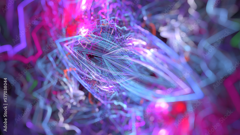 Poster digital fractal art computer generated 3d rendered graphics, abstract shapes and forms, beautiful fr
