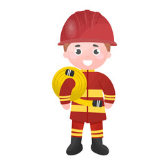 Firefighter illustration of cartoon