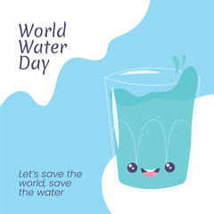 world water day vector illustration flat design with drop