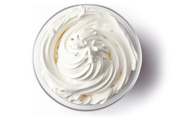 Delicious Fresh Sweet Cream - Isolated on White Background Generative AI