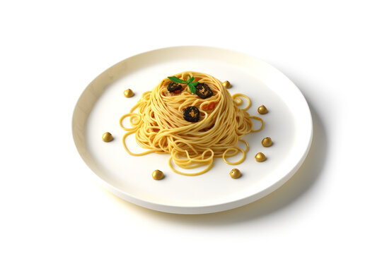 Delicious Fresh Spaghetti - Isolated on White Background Generative AI
