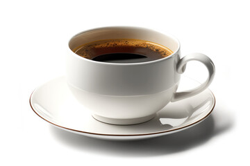 Obraz premium Delicious Fresh Cup of Coffee- Isolated on White Background Generative AI