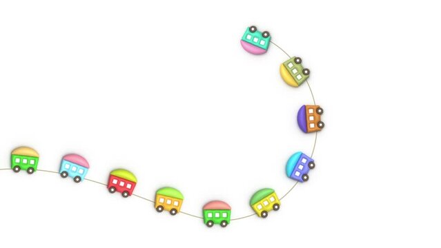 おもちゃの汽車のイラストのオープニングデコレーション