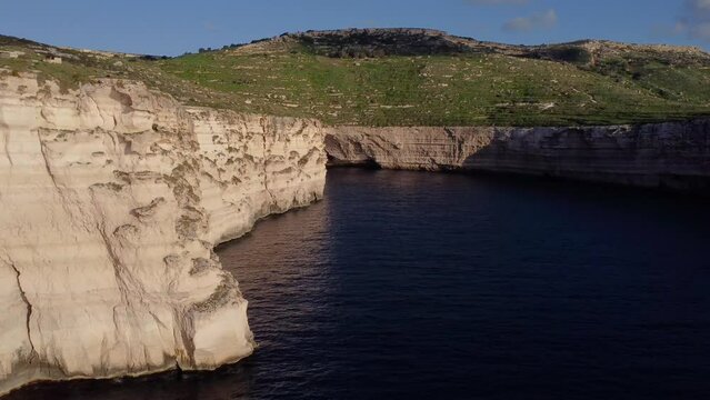 Drone shot of Dingli Cliff in Malta